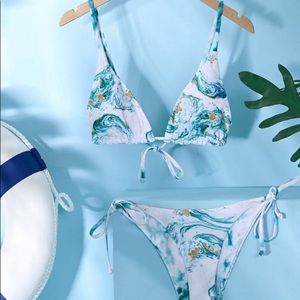 White ocean swirl bikini